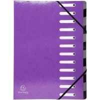 Exacompta 53926E Trieur dos extensible couverture rigide 12 compartiments 24,5 x 32 Violet