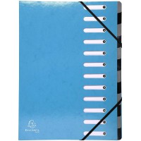 EXACOMPTA 53927E - Un Trieur Harmonika de 12 compartiment Iderama avec couverture en carte pellicule BLEU CLAIR