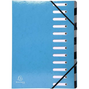 EXACOMPTA 53927E - Un Trieur Harmonika de 12 compartiment Iderama avec couverture en carte pellicule BLEU CLAIR