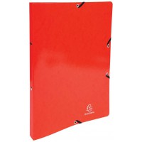 Exacompta - ref. 54895E - 1 Classeur carte lustree pelliculee avec elastiques - 2 anneaux ronds diametre 15 mm - Dos 20 mm - Dim