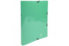 Exacompta - ref. 54898E - 1 Classeur carte lustree pelliculee avec elastiques - 2 anneaux ronds diametre 15mm - Dos 20mm - Dimen