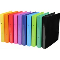 Lot de 10 : EXACOMPTA 54929E Classeur A4 2 anneaux 30mm Iderama Couleurs aleatoires