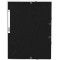 Lot de 10 : Exacompta - 55301e - Chemise a 3 rabats avec elastique - 4,5/10eme etiquette au dos - Noir - Carte lustree