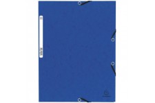 Lot de 10 : Exacompta - Ref. 55302E - 1 Chemise a elastique 3 rabats carte lustree 355gmÂ² - format 24x32 cm - pour A4 - Bleu