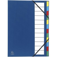 Exacompta - Ref. 55342E -Trieur Rigide Ordonator Dos Extensible 12 Compartiments - Bleu