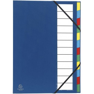 Exacompta - Ref. 55342E -Trieur Rigide Ordonator Dos Extensible 12 Compartiments - Bleu