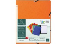 Lot de 10 : Exacompta - Ref. 55414E - Chemises a elastique sans rabat en carte lustree 355 g/mÂ² 24 x 32 cm