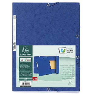 Exacompta 3 Rabat Dossier avec label A4 Bleu Ring Binder (A4, bleu, A4, 240 mm, 320 mm