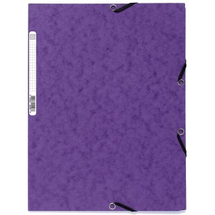 Exacompta - Ref. 55508SE - 1 chemise a elastiques 3 rabats en carte lustree 400 g/m²- Dimensions exterieures : 24 x