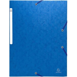 Exacompta - Ref. 55752E - 1 Chemises a  elastiques carte lustree 3 rabats monobloc - Bleu