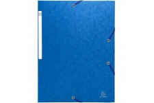 Exacompta - Ref. 55752E - 1 Chemises a  elastiques carte lustree 3 rabats monobloc - Bleu