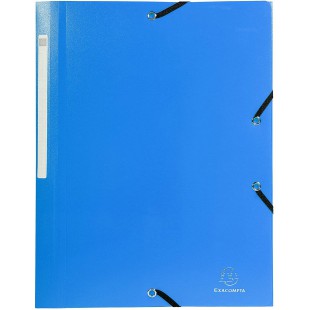 Exacompta - Ref. 55802E - Chemises elastiques 3 rabats en Polypropylene opaque - A4 - Bleu Clair
