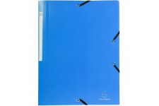 Exacompta - Ref. 55802E - Chemises elastiques 3 rabats en Polypropylene opaque - A4 - Bleu Clair