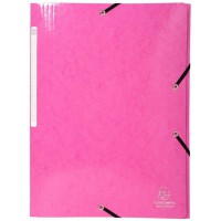 Exacompta 55824E Classeur Iderama avec 3 Rabats et Bande elastique, 425 / M², A4, Capacite Maximale, Carton Manille, Rose, 1 Pie