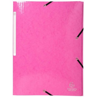 Exacompta 55824E Classeur Iderama avec 3 Rabats et Bande elastique, 425 / M², A4, Capacite Maximale, Carton Manille, Rose, 1 Pie