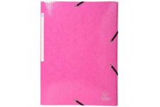 Exacompta 55824E Classeur Iderama avec 3 Rabats et Bande elastique, 425 / M², A4, Capacite Maximale, Carton Manille, Rose, 1 Pie