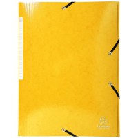 Exacompta Iderama 55828E Chemise a  3 rabats et elastique Jaune Format A4 Format A4