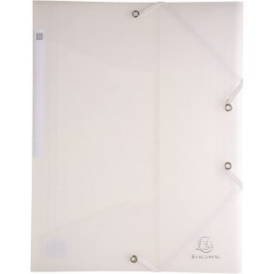 EXACOMPTA 55889E Chemise a  elastique 3 rabats Polypropylene Chromaline 5/10e - A4 Incolore