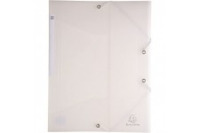 EXACOMPTA 55889E Chemise a  elastique 3 rabats Polypropylene Chromaline 5/10e - A4 Incolore