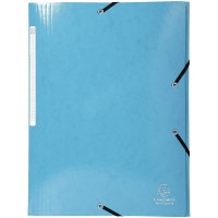 Lot de 25 : Exacompta 55929E Chemise a 3 rabats avec elastique IDERAMA 24x32 cm en carte lustree pelliculee brillante 600g monob