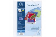 Exacompta Kreacover 55992E Chemise a  3 rabats elastiques Opaque A4 Blanc