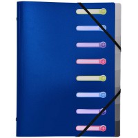 Exacompta - Ref. 56180E - Trieur polypropylene 3 rabats Opaque 8 compartiments - couleur aleatoire
