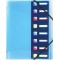 Lot de 10 : Exacompta - Ref 56610E - Un Trieur 3 Rabats a elastique et Fenetres Decoupees CRYSTAL COLOURS 8 Compartiments en Pol