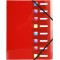 Lot de 10 : Exacompta - Ref 56610E - Un Trieur 3 Rabats a elastique et Fenetres Decoupees CRYSTAL COLOURS 8 Compartiments en Pol
