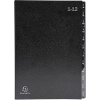 Exacompta Ordonator 57012E Trieur rigide economique 12 compartiments numeriques 24 x 34 Noir