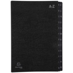 Exacompta Ordonator 57024E Trieur rigide economique 24 compartiments alphabetiques 24 x 34 Noir