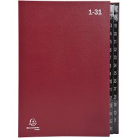 Exacompta Ordonator 57035E Trieur rigide economique 32 compartiments numeriques 24 x 34 Rouge