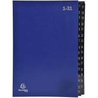 Exacompta Ordonator 57042E Trieur rigide economique 32 compartiments numeriques 24 x 34 Bleu