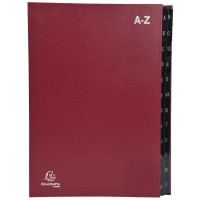 Exacompta Ordonator 57225E Trieur rigide economique 24 compartiments alphabetiques 24 x 34 Rouge