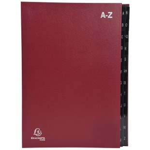 Exacompta Ordonator 57225E Trieur rigide economique 24 compartiments alphabetiques 24 x 34 Rouge