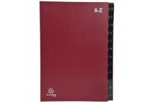 Exacompta Ordonator 57225E Trieur rigide economique 24 compartiments alphabetiques 24 x 34 Rouge