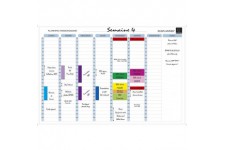 Exacompta - Ref. 58150E - 1 tableau blanc magnetique planning hebdomadaire - textes en francais - effacable a  sec - livre avec 