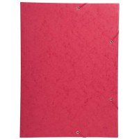 Exacompta - Ref. 59503E - Chemise a elastiques 3 rabats carte lustree 600gm² - A3 - rouge