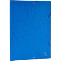 Exacompta - Ref. 59507E - Chemise a elastiques 3 rabats carte lustree 600gm² - A3 - bleu