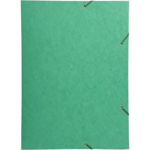 Exacompta - Ref. 59515E - Chemise a  elastiques 3 rabats carte lustree 600gm² - A3 - vert
