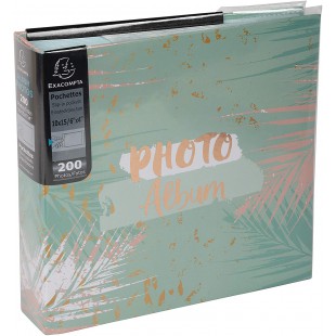 Exacompta - Ref. 62222E - Album photos a  pochettes PASTEL TROPIC - 200 photos 10x15 cm - 100 pages - Format 22,5x32,5 cm - albu