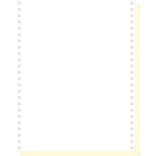 EXACOMPTA 62422E "1000 feuilles de listing autocopiantes blanc/jaune 240x12"" 2plis Bandes Caroll Detachables" Blanc