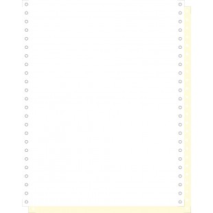 EXACOMPTA 62422E "1000 feuilles de listing autocopiantes blanc/jaune 240x12"" 2plis Bandes Caroll Detachables" Blanc