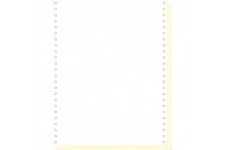 EXACOMPTA 62422E "1000 feuilles de listing autocopiantes blanc/jaune 240x12"" 2plis Bandes Caroll Detachables" Blanc