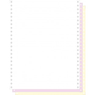 EXACOMPTA 62523E "1000 feuilles de listing autocopiantes blanc/rose/jaune 240x12"" 3plis Bandes Caroll Detachables" Blanc