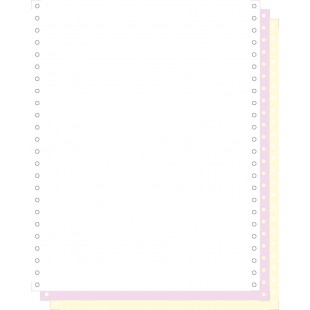 EXACOMPTA 62523E "1000 feuilles de listing autocopiantes blanc/rose/jaune 240x12"" 3plis Bandes Caroll Detachables" Blanc