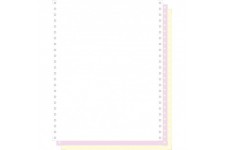 EXACOMPTA 62523E "1000 feuilles de listing autocopiantes blanc/rose/jaune 240x12"" 3plis Bandes Caroll Detachables" Blanc