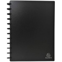Exacompta 75251E Porte-cartes de visite a  anneaux couverture opaque 24,5 x 31 cm Noir