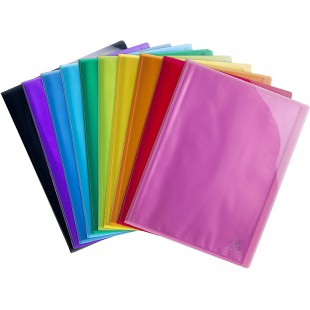 Lot de 12 : Exacompta 85870e Porte vues Iderama couverture polypro brillante et pochettes interieures lisse haute transparence 4