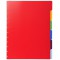 Exacompta - Ref. 86355E - Protege-Documents a  Anneaux - Rouge & 86002E Intercalaire 6 touches en polypropylene couleur format m