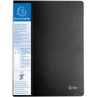 Exacompta 88201E Porte-vues personalisable rigide Kreacover Up line A4 avec porte etiquettes sur 3 Faces 40 vues Noir